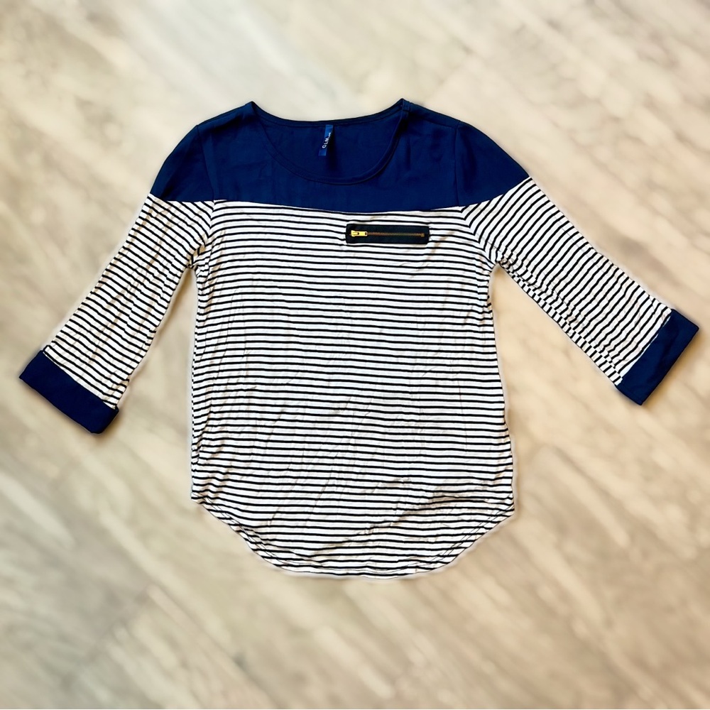 Navy and White Striped Women’s Shirt
